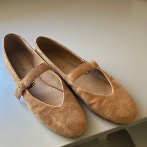 Madewell tan suede Mary Jane’s